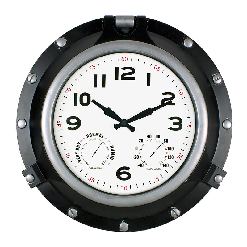 18” Black Porthole Clock
