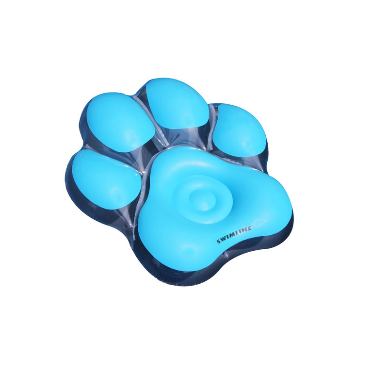 Inflatable Blue Pawprint Island Swimming Pool Float