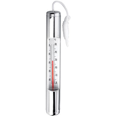 Chrome Plated Thermometer Ocean Blue