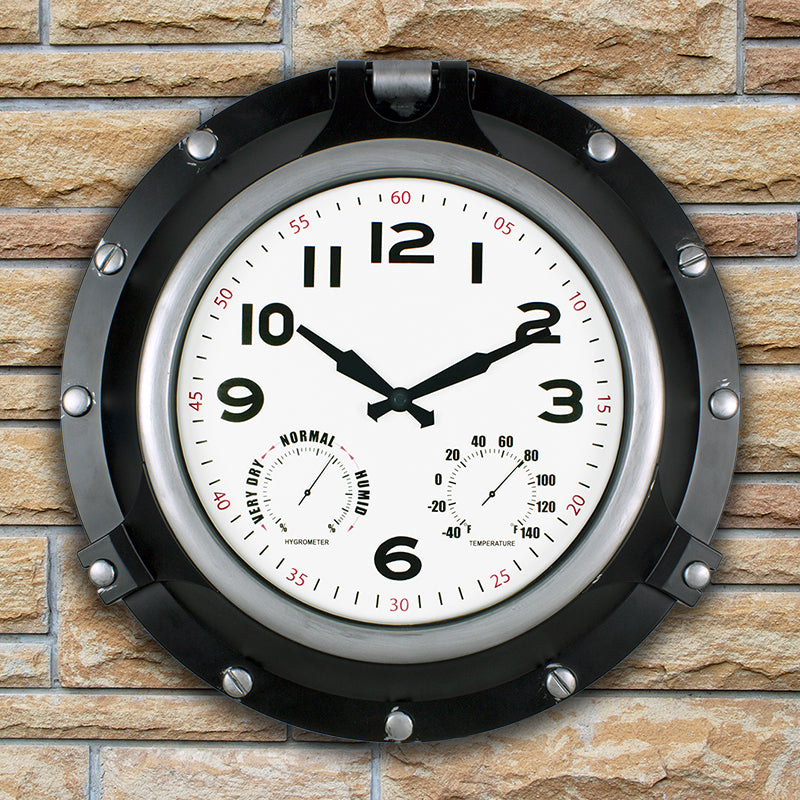 18” Black Porthole Clock