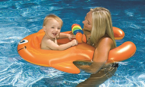 Swimline Inflatable Me and You Orange Goldfish Baby Seat Pool Float