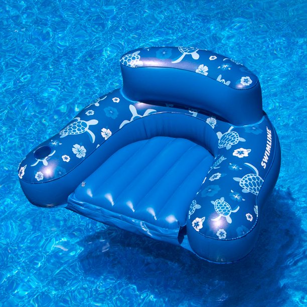 Swimline Vinyl Tropical Chair Pool Float, Blue