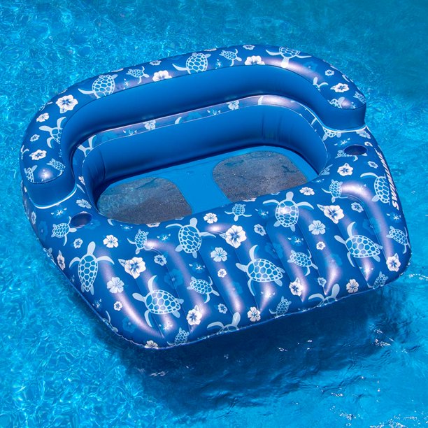 Swimline Vinyl Tropical Double Pool Float, Blue