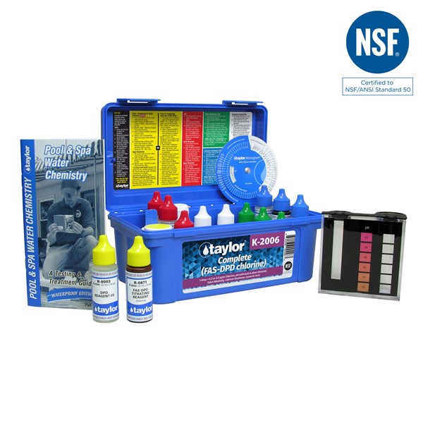Complete kit for Chlorine, pH, Alkalinity, Hardness, CYA .75oz